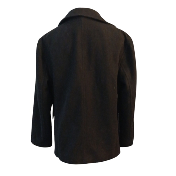 J. Crew Women's Black Pea Coat Size Medium Wool Blend Jacket - Picture 6 of 9